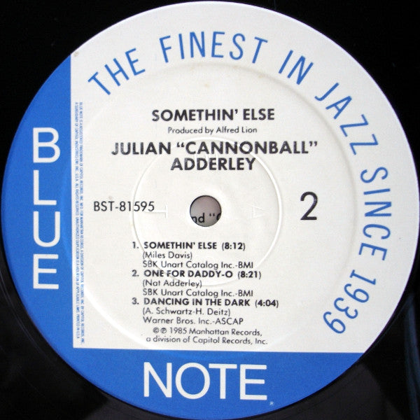 Cannonball Adderley, Miles Davis, Hank Jones, Sam Jones, Art Blakey : Somethin' Else (LP, Album, RE, DMM)