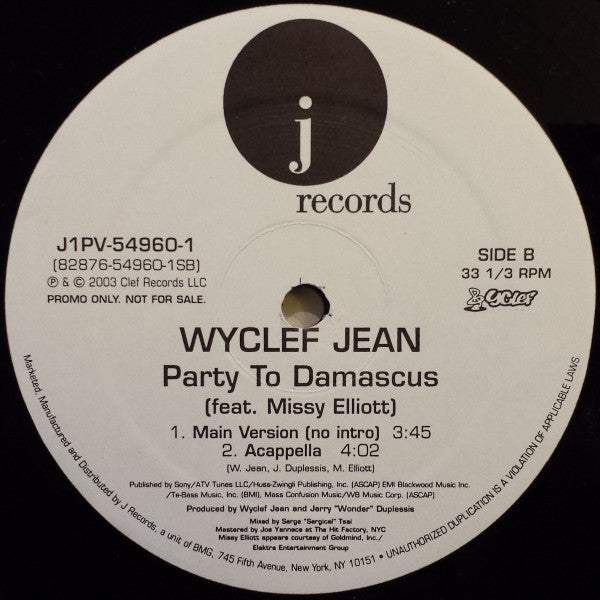 Wyclef Jean Feat. Missy Elliott : Party To Damascus (12", Promo)