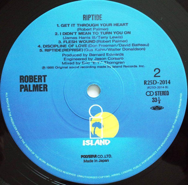 Robert Palmer : Riptide (LP, Album, RE, Gre)