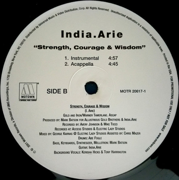 India.Arie : Strength, Courage & Wisdom (12", Promo)