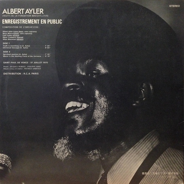 Albert Ayler : Nuits De La Fondation Maeght Volume 2 (LP, Album)