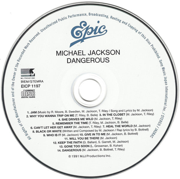 Michael Jackson : Dangerous (CD, Album, Ltd, RE, RM, Min)