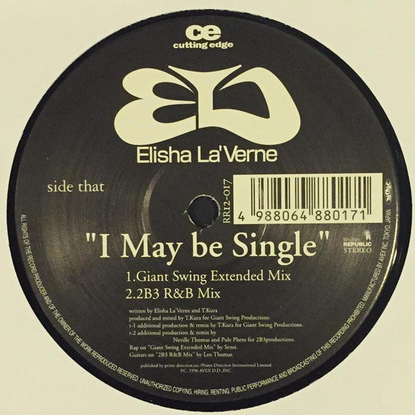 Elisha La'Verne : I May Be Single (12")