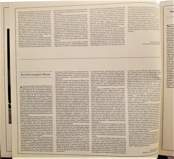 Vladimir Horowitz, Wolfgang Amadeus Mozart, Orchestra Del Teatro Alla Scala, Carlo Maria Giulini : Horowitz Plays Mozart (Piano Concerto No. 23 K. 488 • Piano Sonata K. 333) (LP)