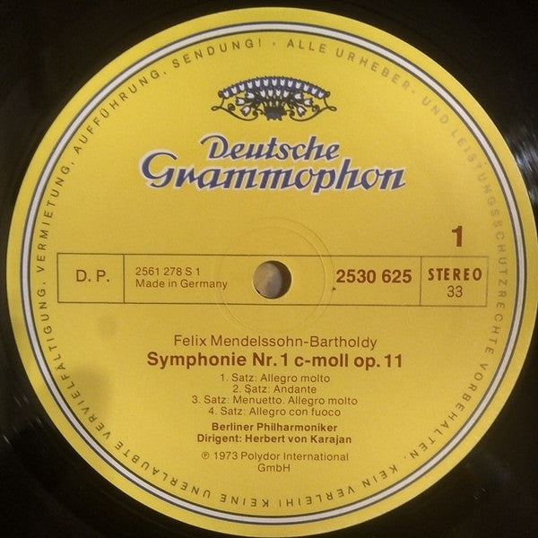 Felix Mendelssohn-Bartholdy, Herbert Von Karajan, Berliner Philharmoniker, Edith Mathis, Liselotte Rebmann, Werner Hollweg, Chor Der Deutschen Oper Berlin : Symphonien Nr. 1 & 2 "Lobgesang" (2xLP, Gat)