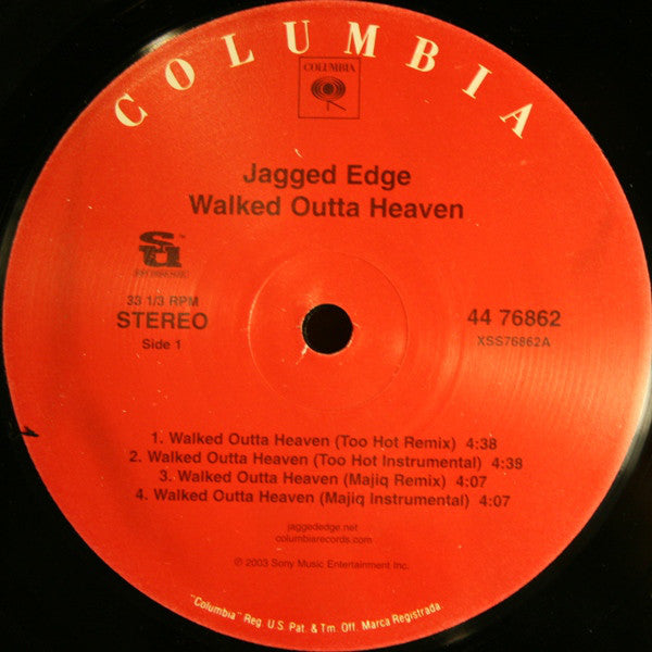 Jagged Edge (2) : Walked Outta Heaven (The Remixes) (12")