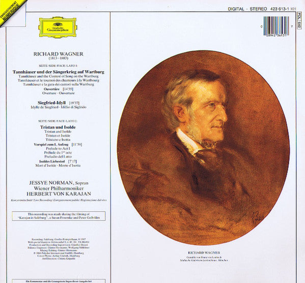 Richard Wagner / Jessye Norman, Wiener Philharmoniker, Herbert von Karajan : Tannhäuser, Siegfried-Idyll, Tristan Und Isolde (LP, Album, Dig)