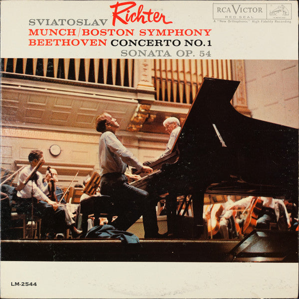 Sviatoslav Richter, Charles Munch / Boston Symphony Orchestra, Ludwig van Beethoven : Concerto No. 1 / Sonata Op. 54 (LP, Album, Mono)