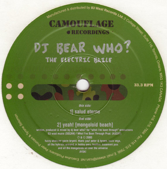 DJ Bear Who ? : The Electric Baile (12")