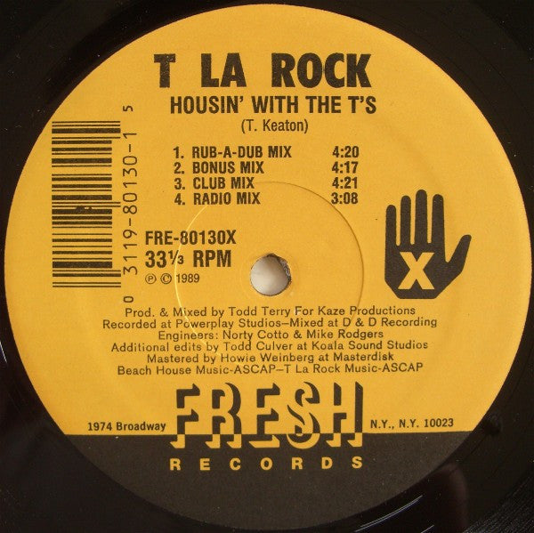 T La Rock : Housin' With The T's / T-N-Off (12", Single)