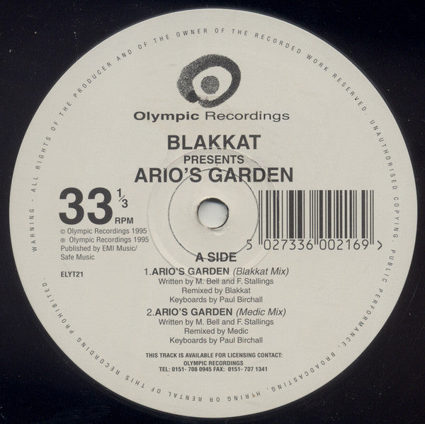 Blakkat : Ario's Garden (12")