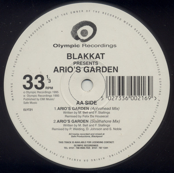 Blakkat : Ario's Garden (12")