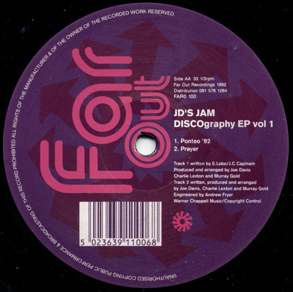 JD's Jam : DISCOgraphy EP Vol. 1 (12", EP)