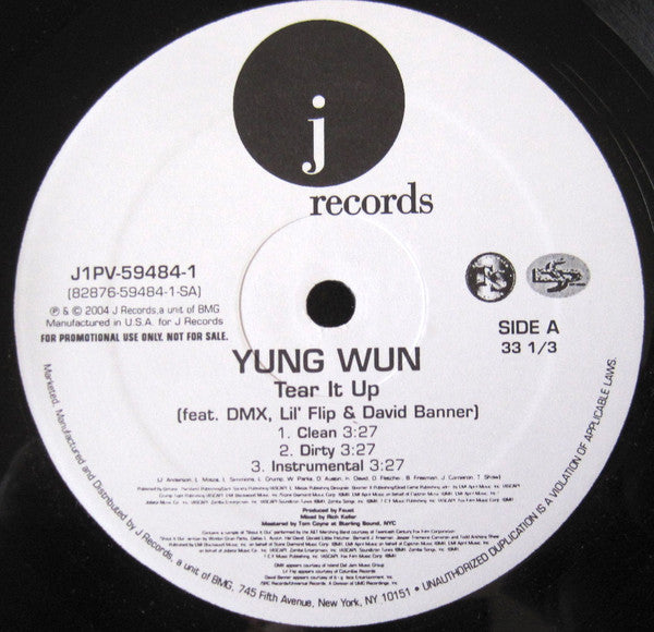 Yung Wun : Tear It Up (12", Promo)