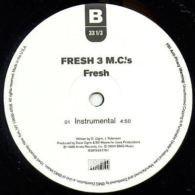 Fresh 3 MC's : Fresh (12")