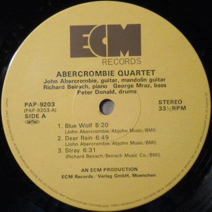 John Abercrombie Quartet : Abercrombie Quartet (LP, Album)