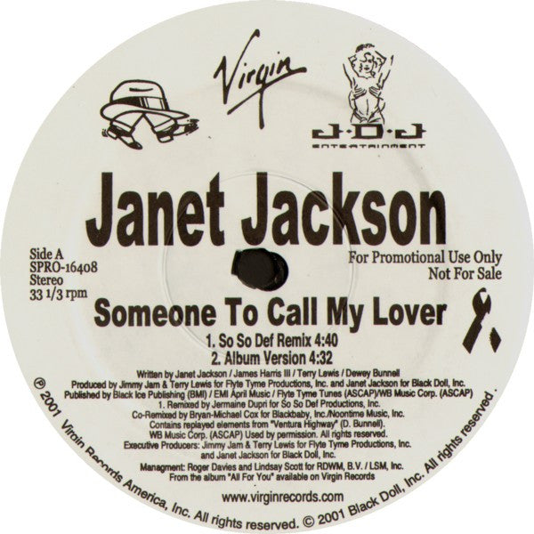 Janet Jackson : Someone To Call My Lover (12", Promo)