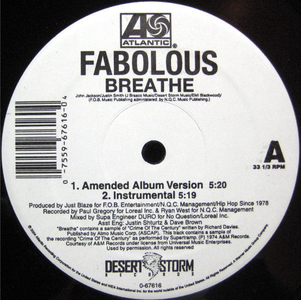 Fabolous : Breathe (12")