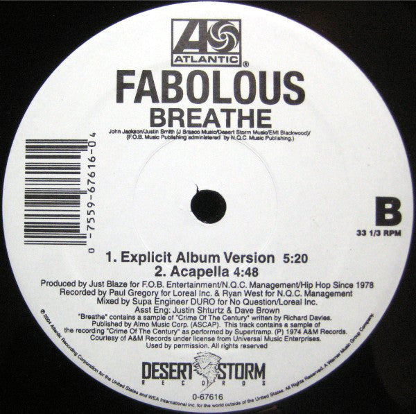 Fabolous : Breathe (12")