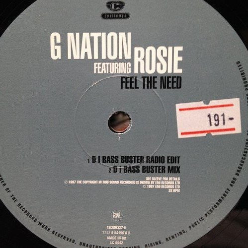 G Nation Featuring Rosie Ania : Feel The Need (12")