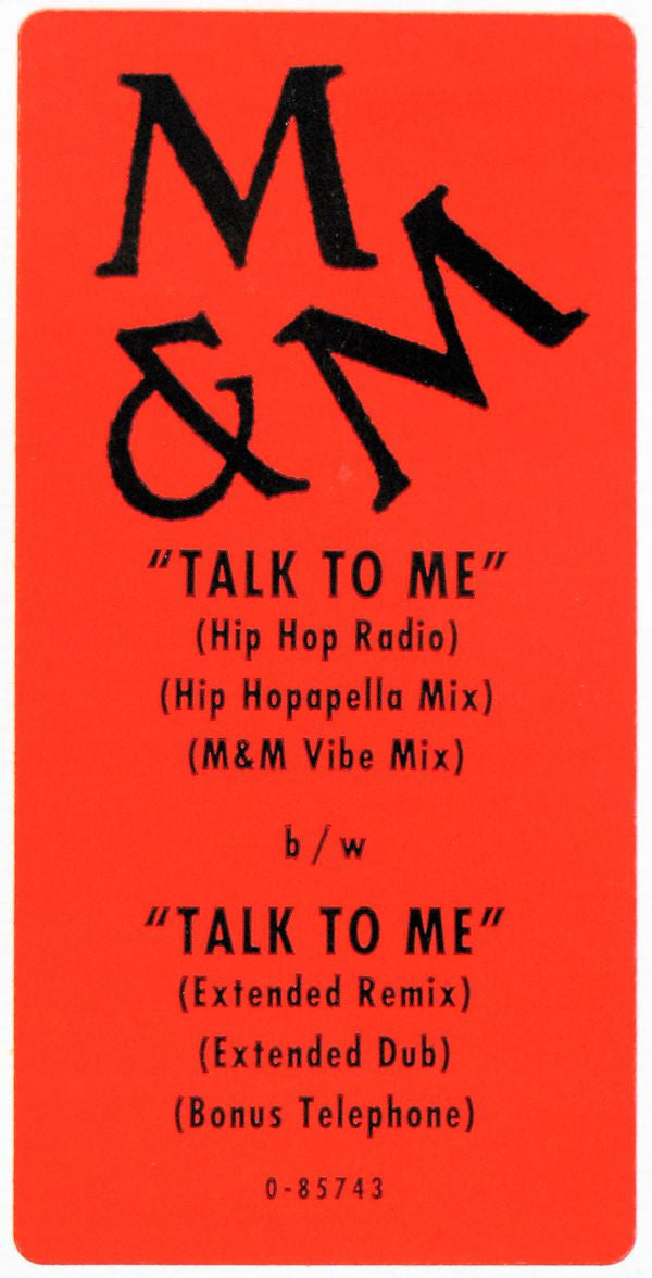 M & M (4) : Talk To Me (12", Promo)