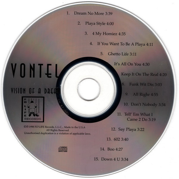 Vontel : Vision Of A Dream (CD, Album, RE)