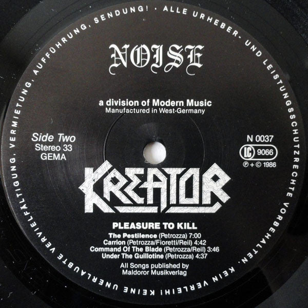 Kreator : Pleasure To Kill (LP, Album)