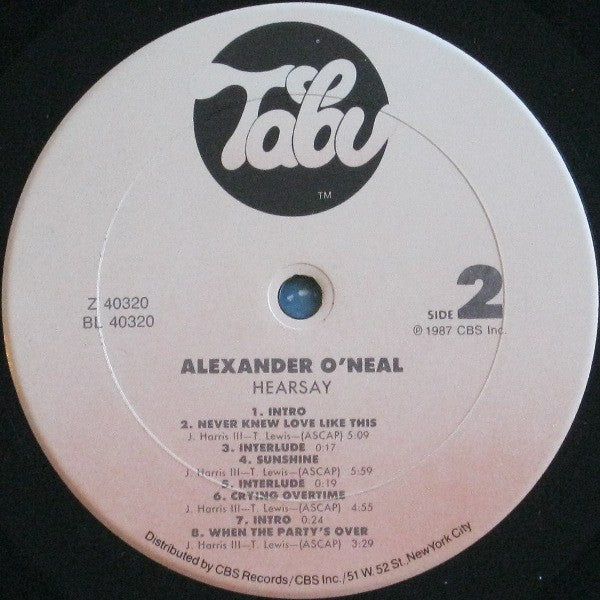 Alexander O'Neal : Hearsay (LP, Album, Car)