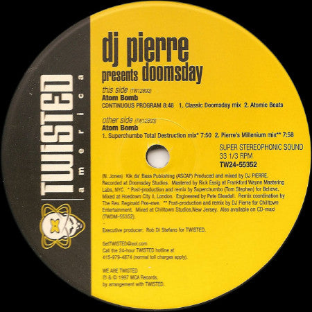 DJ Pierre Presents Doomsday : Atom Bomb (2x12")