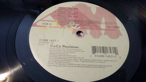 Ce Ce Peniston : Movin' On (12")