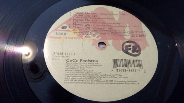 Ce Ce Peniston : Movin' On (12")