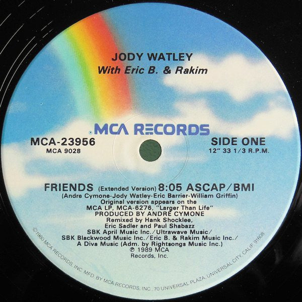 Jody Watley With Eric B. & Rakim : Friends (12", Single, Glo)