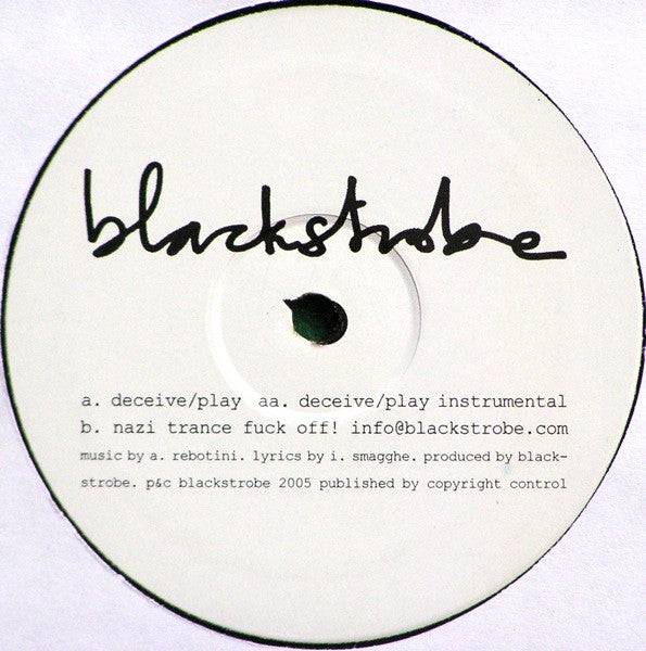 Black Strobe : Deceive/Play (12")