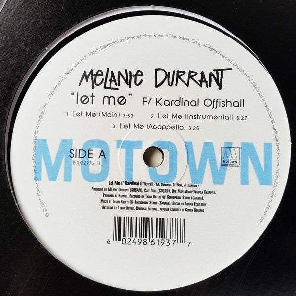 Melanie Durrant F/ Kardinal Offishall : Let Me (12")