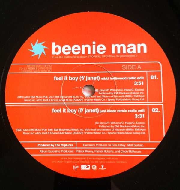 Beenie Man Feat. Janet Jackson : Feel It Boy (12", Single)