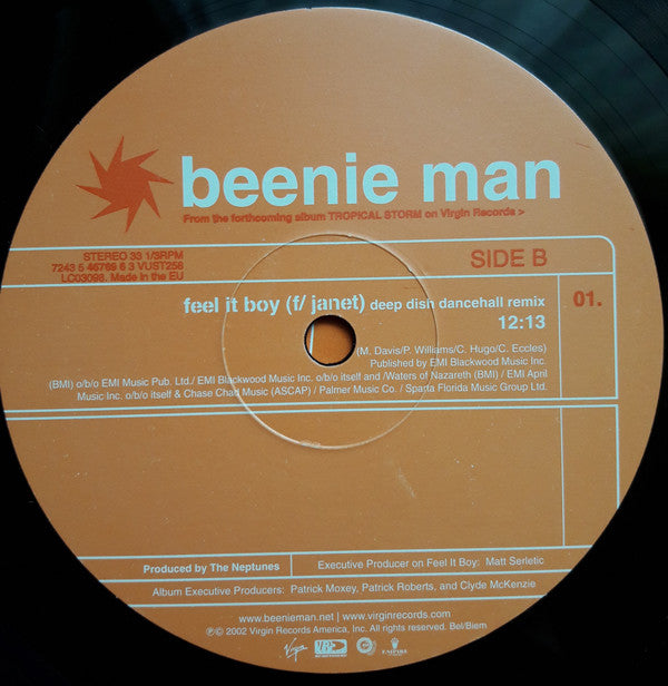 Beenie Man Feat. Janet Jackson : Feel It Boy (12", Single)