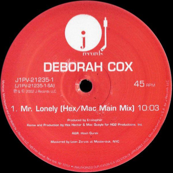 Deborah Cox : Up & Down (In & Out) / Mr. Lonely (Dance Mixes) (2x12", Promo)