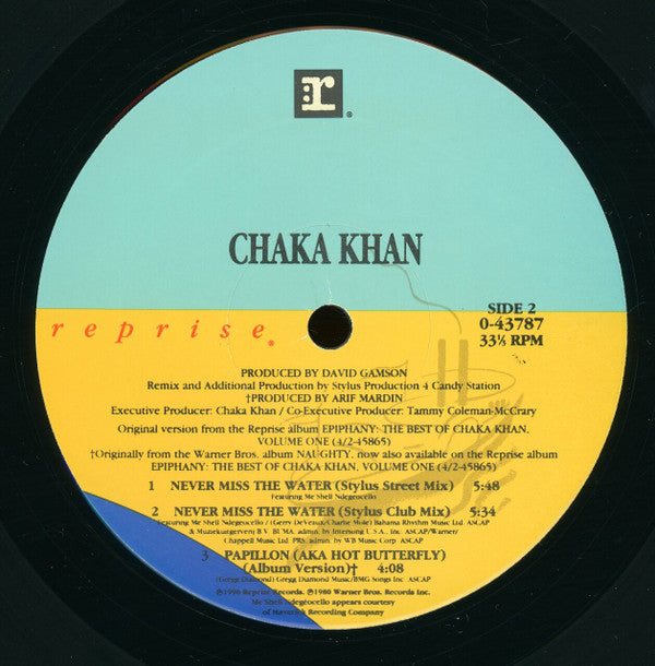 Chaka Khan Featuring Me'Shell NdegéOcello : Never Miss The Water (12")