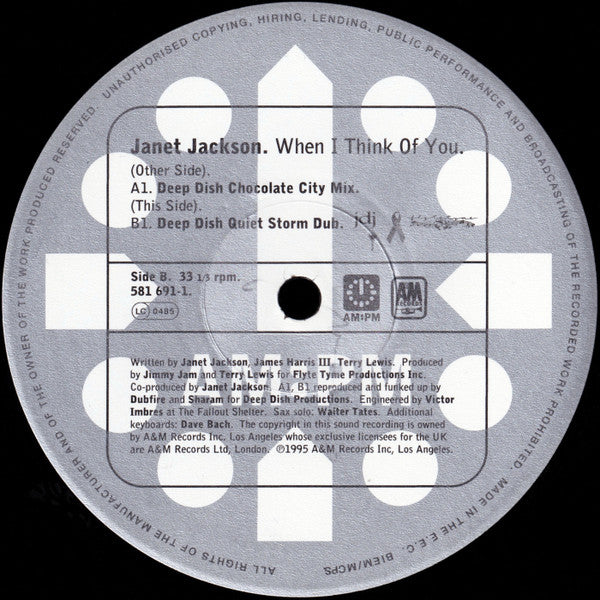 Janet Jackson : When I Think Of You (Deep Dish / Heller & Farley Mixes) (2x12", Ltd)