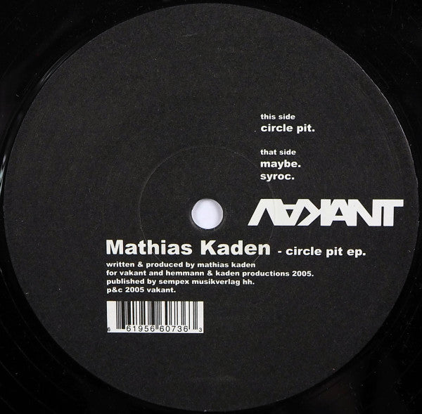 Mathias Kaden : Circle Pit EP (12", EP)