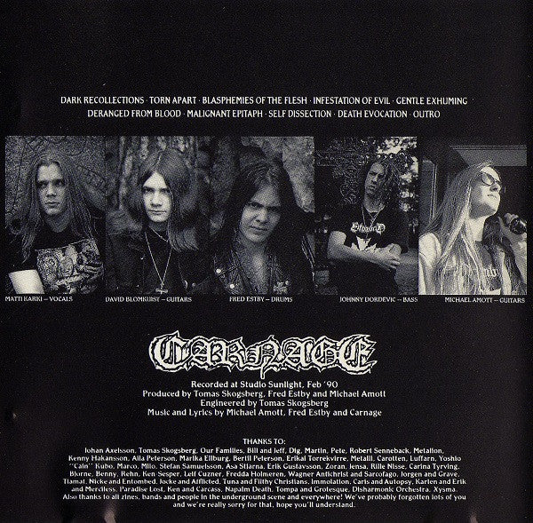 Carnage (4) / Cadaver : Dark Recollections / Hallucinating Anxiety (CD, Comp)