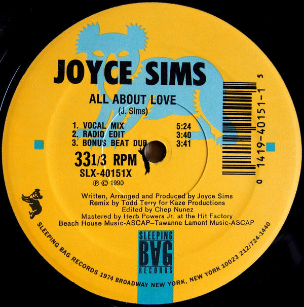 Joyce Sims : All About Love (12")