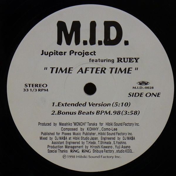 Jupiter Project Featuring Ruey : Time After Time (12")