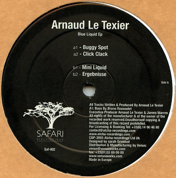 Arnaud Le Texier : Blue Liquid EP (12", EP)