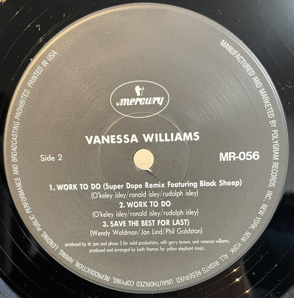 Tony! Toni! Toné! / Vanessa Williams : Anniversary / Work To Do (12")