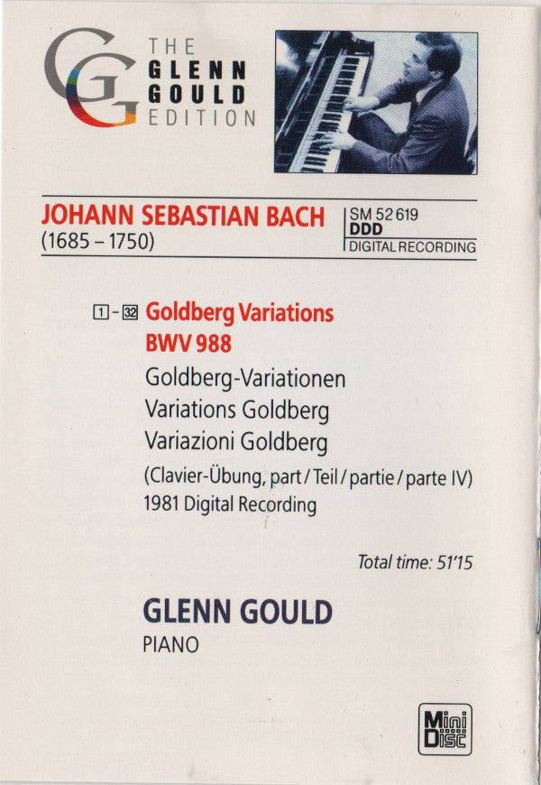 Johann Sebastian Bach, Glenn Gould : Goldberg Variations BWV 988 (1981 Digital Recording) (MD, Album, RE, RM)