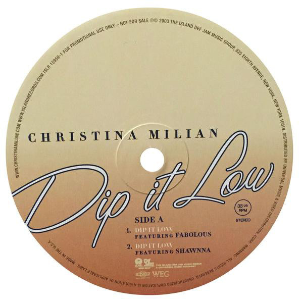 Christina Milian : Dip It Low (12", Promo)