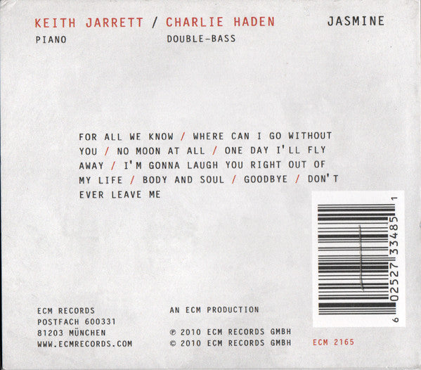 Keith Jarrett / Charlie Haden : Jasmine (CD, Album)