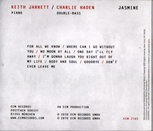 Keith Jarrett / Charlie Haden : Jasmine (CD, Album)