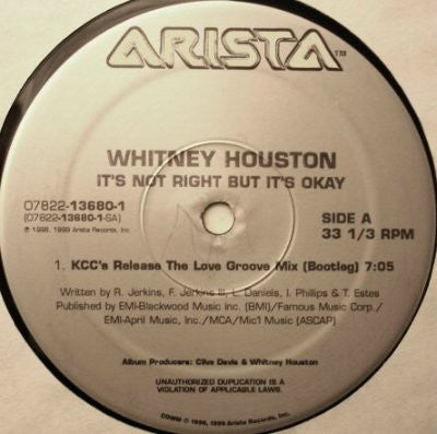 Whitney Houston : It's Not Right But It's Okay (12")